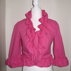 I.N.C. pink jacket with ruffle accent